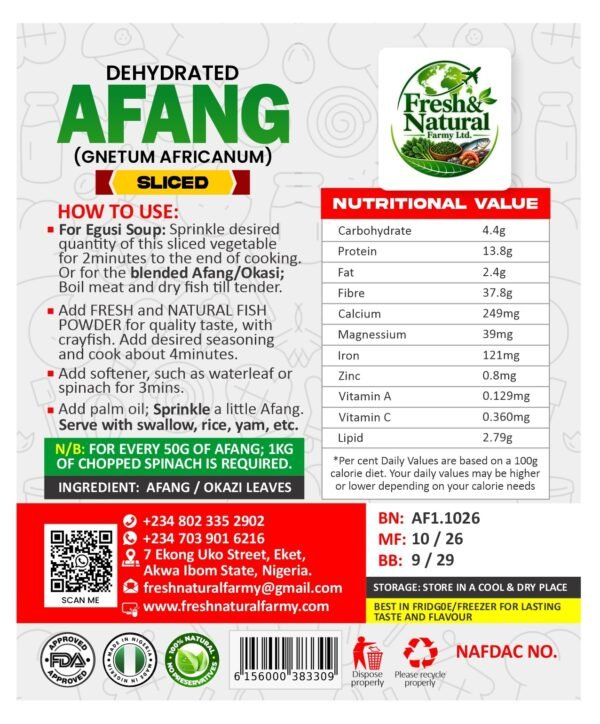 AFANG (SLICED) 50g_020558.jpg Dehydrated Afang Leaves (Sliced) β 50g