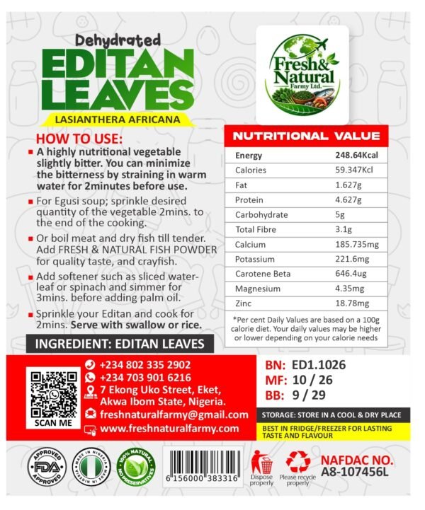 EDITAN LEAF 50g_020700.jpg Dehydrated Editan Leaves β 50g
