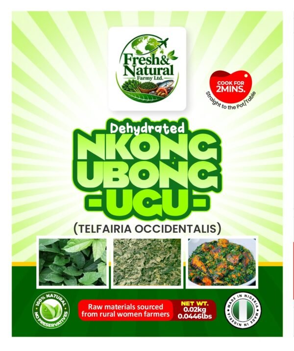 Dehydrated Nkong Ubong (Ugu / Fluted Pumpkin Leaves) – 20g